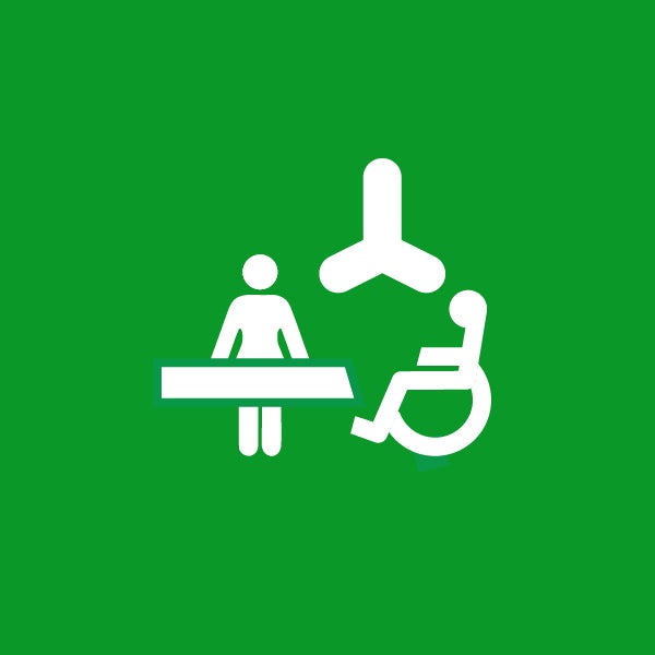 Changing places logo on green background.
