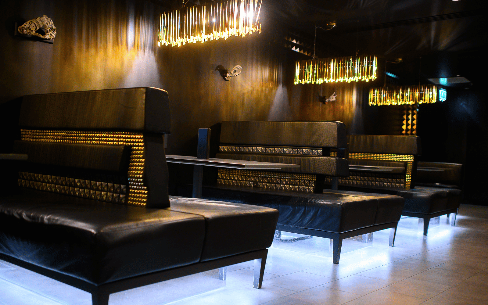 Restaurant booths.