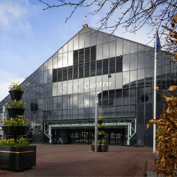 The entrance to the SEC Centre. 