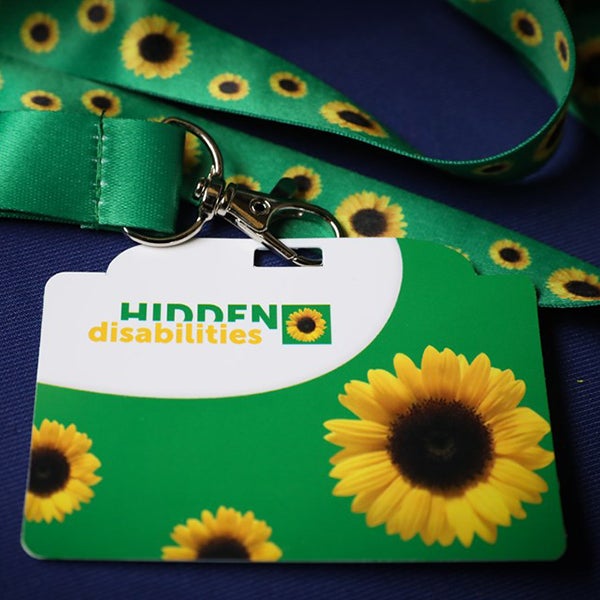 Hidden Disabilities sunflower lanyard.